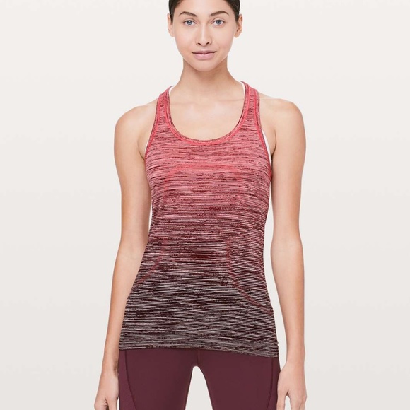 lululemon athletica Tops - Lululemon Swiftly Tech Racerback Red/Black Ombré